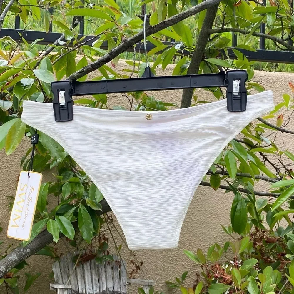 For Love & Lemons Ivory La Playa Bikini Swim Bottoms. Size Medium. NWT